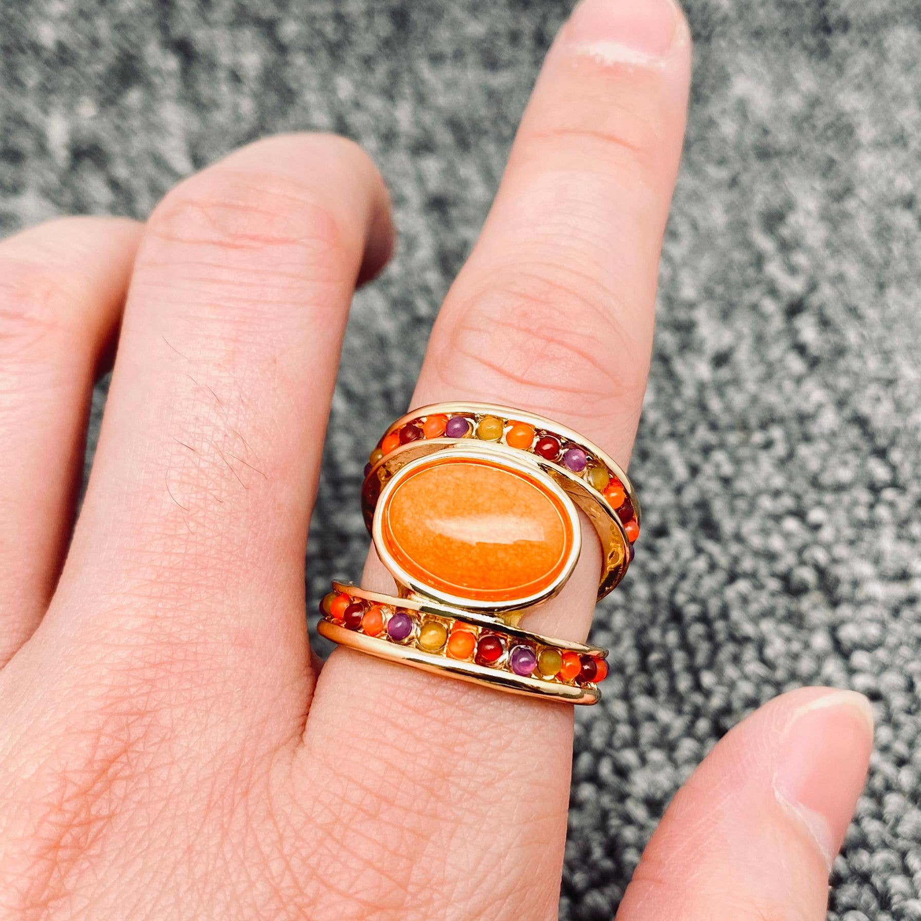 Mio Queena - Vente Bague de cocktail/de cérémonie - Bagues vintage multi-styles avec pierres incrustées - CS2