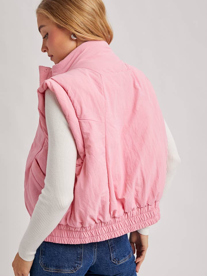 Bluivy - Wholesale Outerwear Vest - Women's - BOMBER STYLE PUFFER VEST WITH POCKETS15