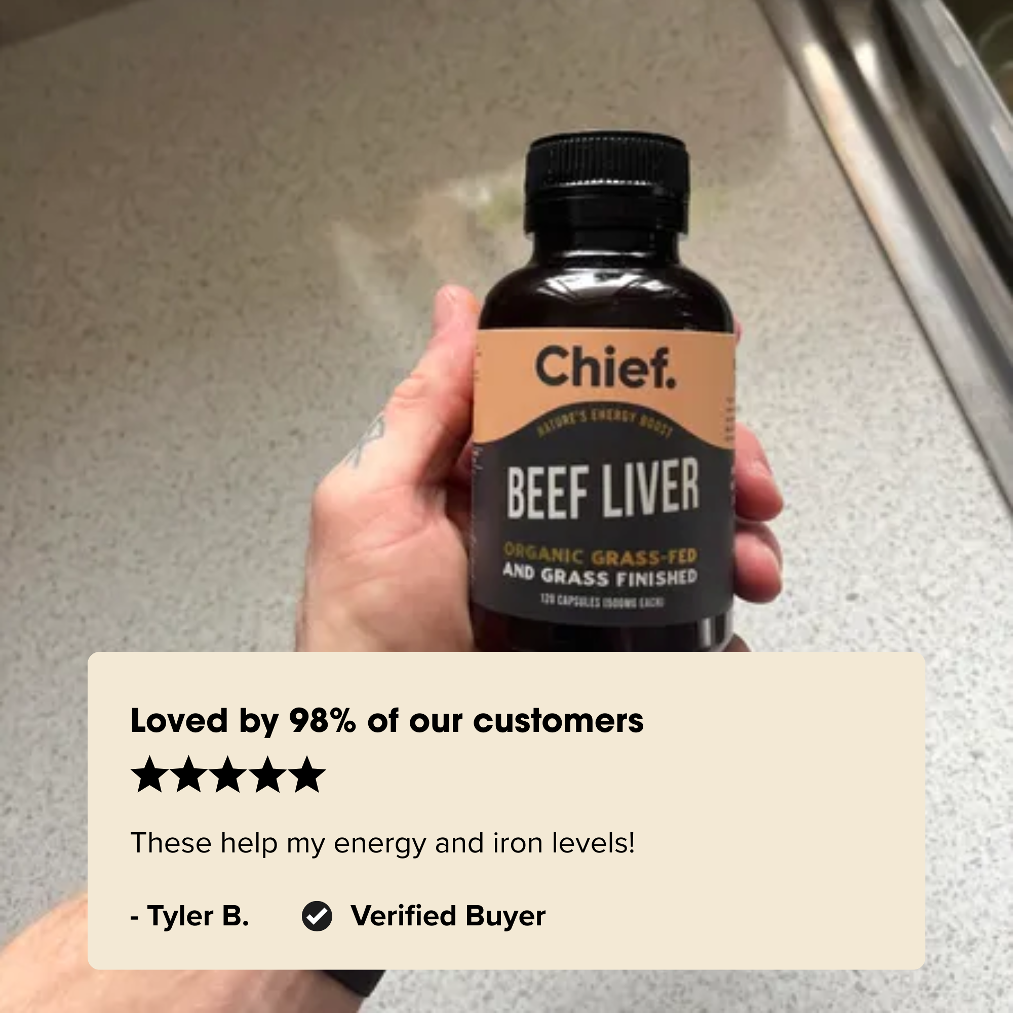 Chief Nutrition - Wholesale Oral Supplement/Vitamin - Organic Beef Liver (Energy)7