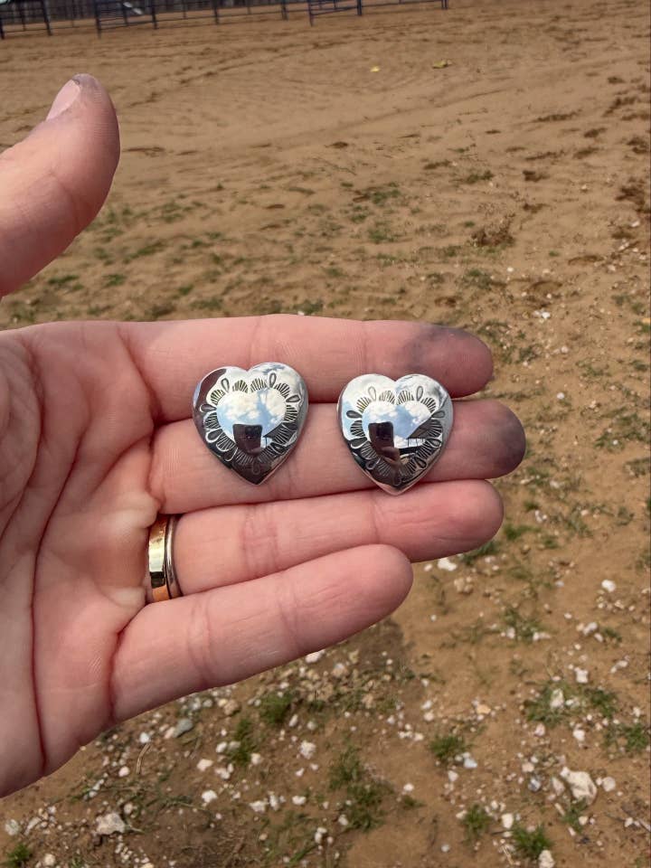 Heart Concho Earrings for wholesale by Cactus Rose Studios