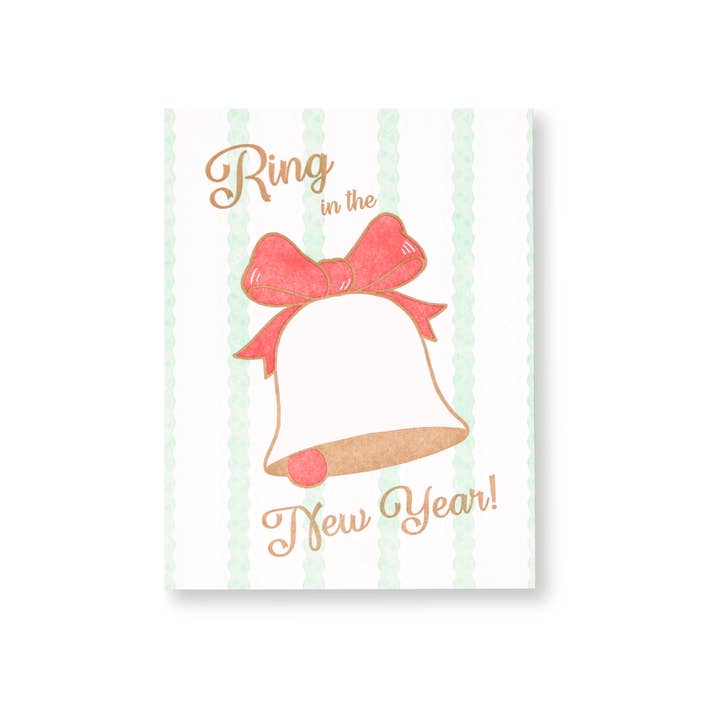 Ring in the New Year Letterpress Card for wholesale by Letterpress PLAY