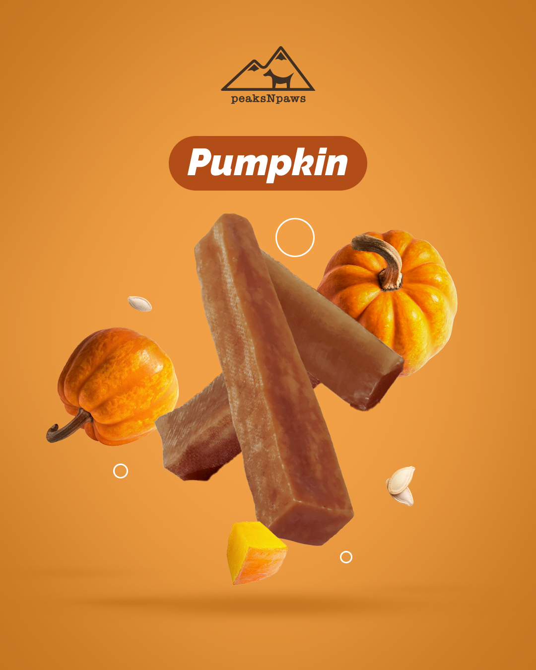 peaksNpaws - Wholesale Pet Treats - Dog - Pumpkin Yak Milk Chews - Large Sized1