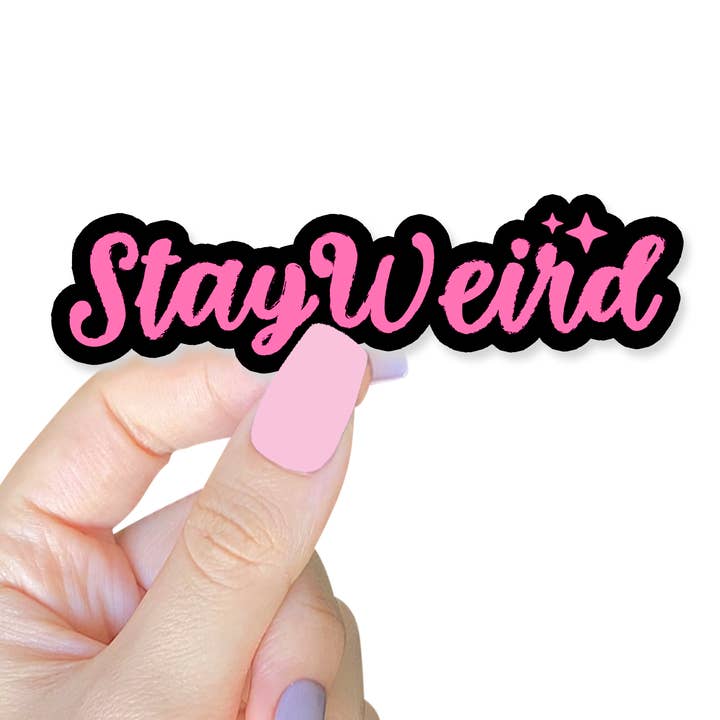 Stay Weird Pink Sticker for wholesale by Lil Charmery