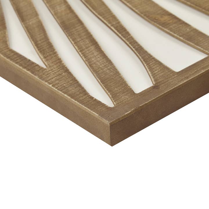 Olliix - Wholesale Decorative Panel - Carved Palm Leaves Tropical 2-Piece Wood Wall Art Home Decor