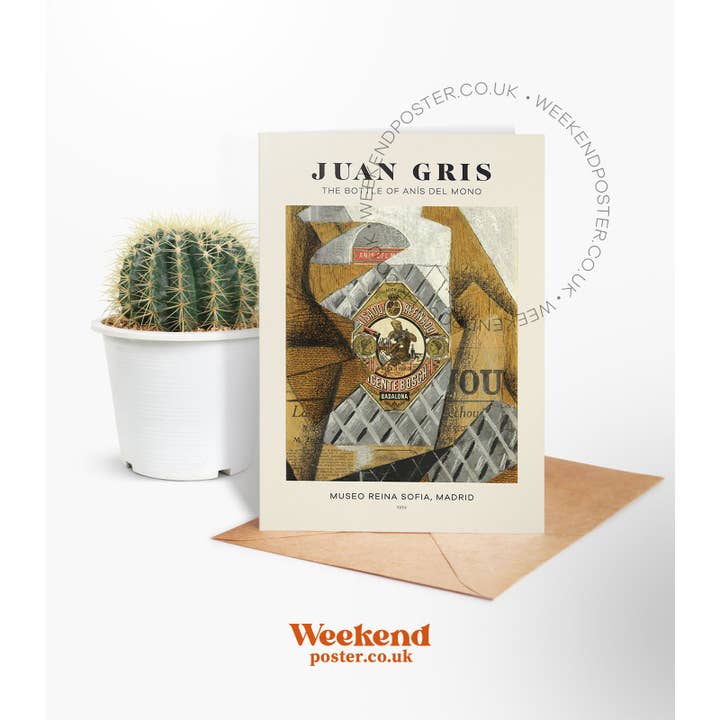 Weekend Concept – Großhandel Grußkarten für den Alltag – Juan Gris Die Flasche Anís del Mono Grußkarte1