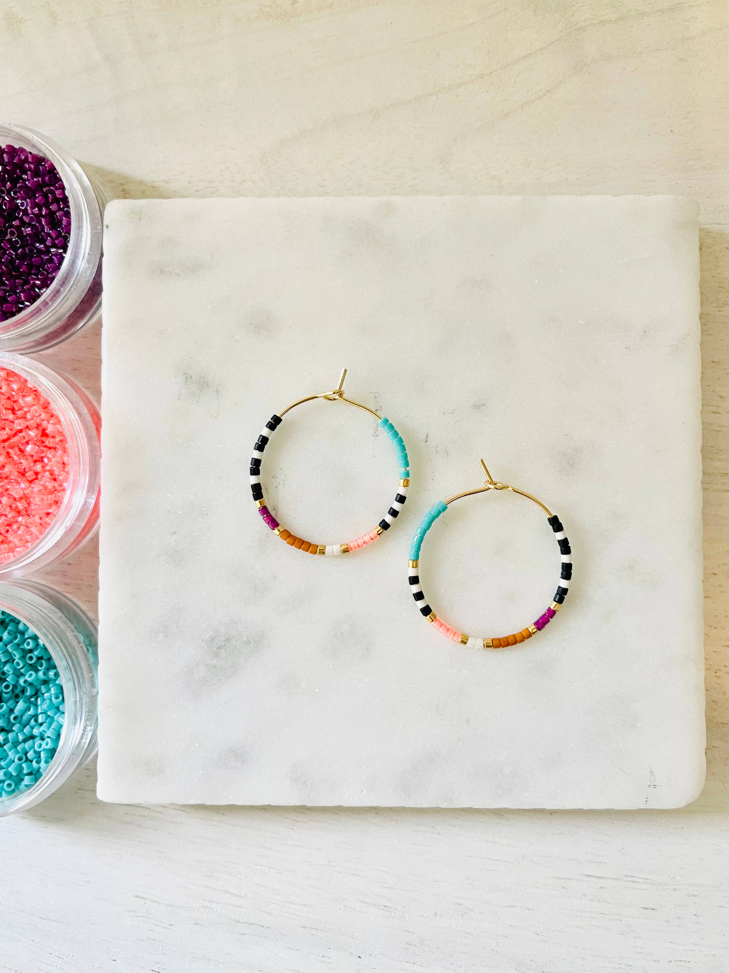 Girls Day Out by Amy Houston - Wholesale Hoop Earrings - Resort miyuki glass beaded hoop earrings1