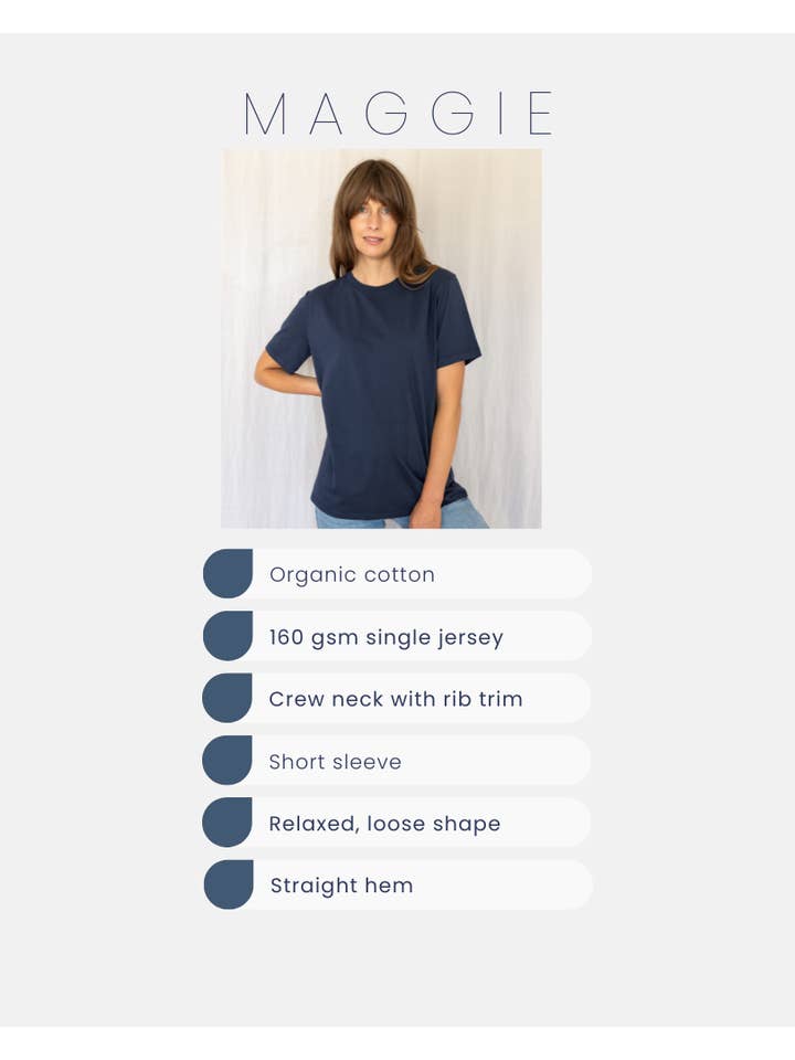 Ivy T - Vente T-shirt – femme - T-shirt bleu marine en coton biologique Maggie5