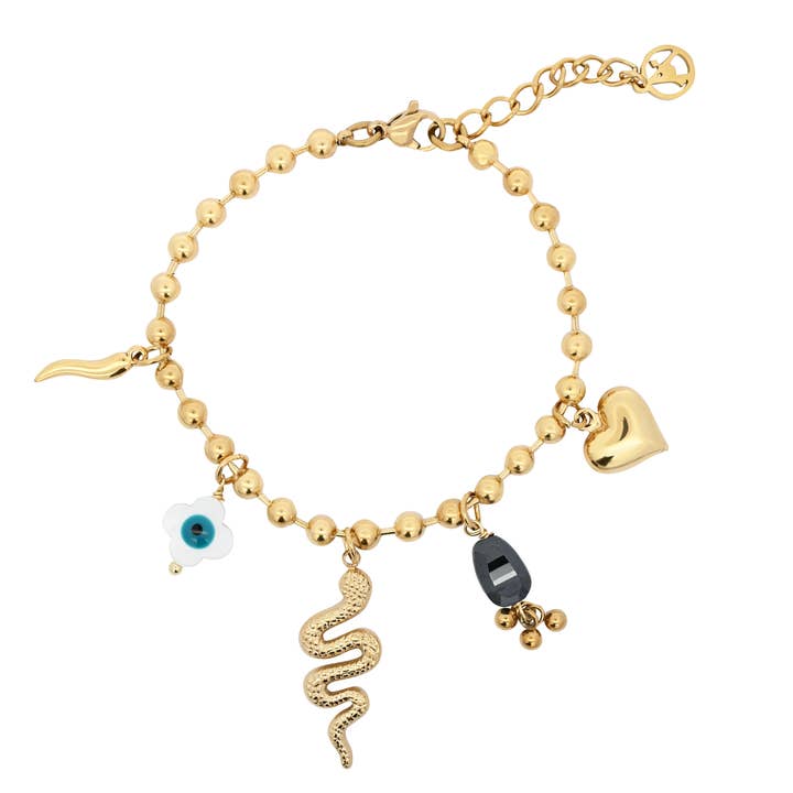 BRACELET WITH SNAKE CHARMS PENDANTS - WQ2484A493 for wholesale by AMORINO SRL