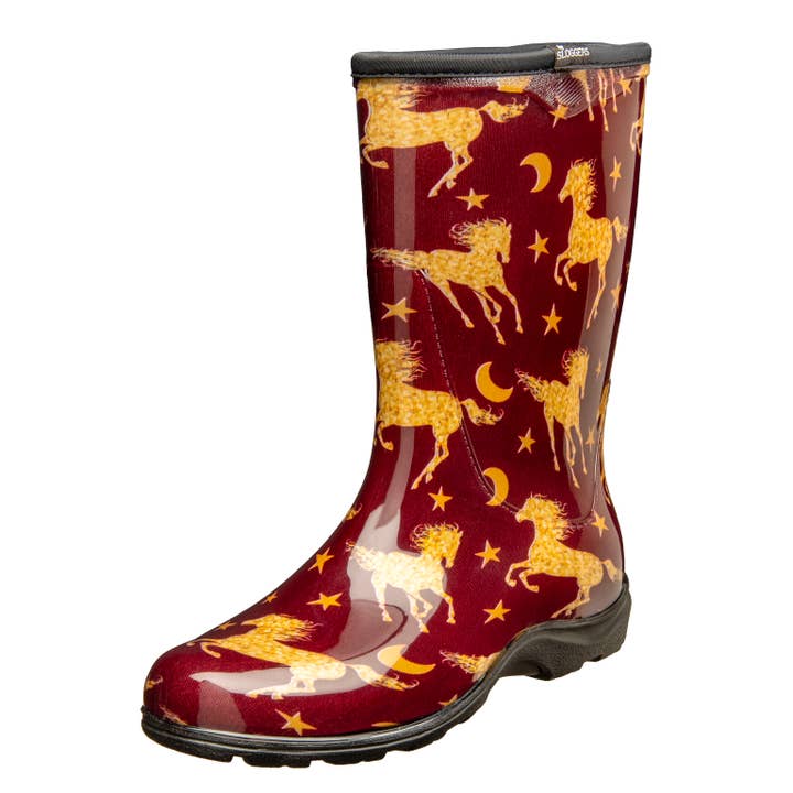 Bota de Chuva e Jardim para Mulher, Estrelas de Cavalos Vermelhas por atacado de Sloggers
