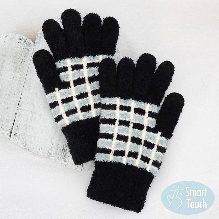 Cozy Colorblocked Smart Touch Gloves for wholesale by Sensibling Corp.