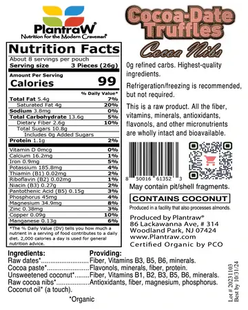 Plantraw - Wholesale Chocolate Covered Sweets - Chocolith® - Nibs (7oz) - Vegan, Organic, Gluten-Free.1