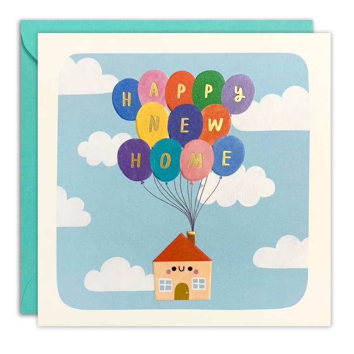 Balloons New Home Card - Square Peg for wholesale by James Ellis