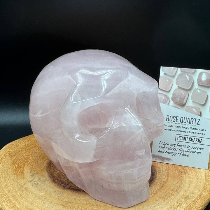 1,95 kg XL Rozenkwarts Schedel super glanzend G924 voor wholesale door The 7 Directions