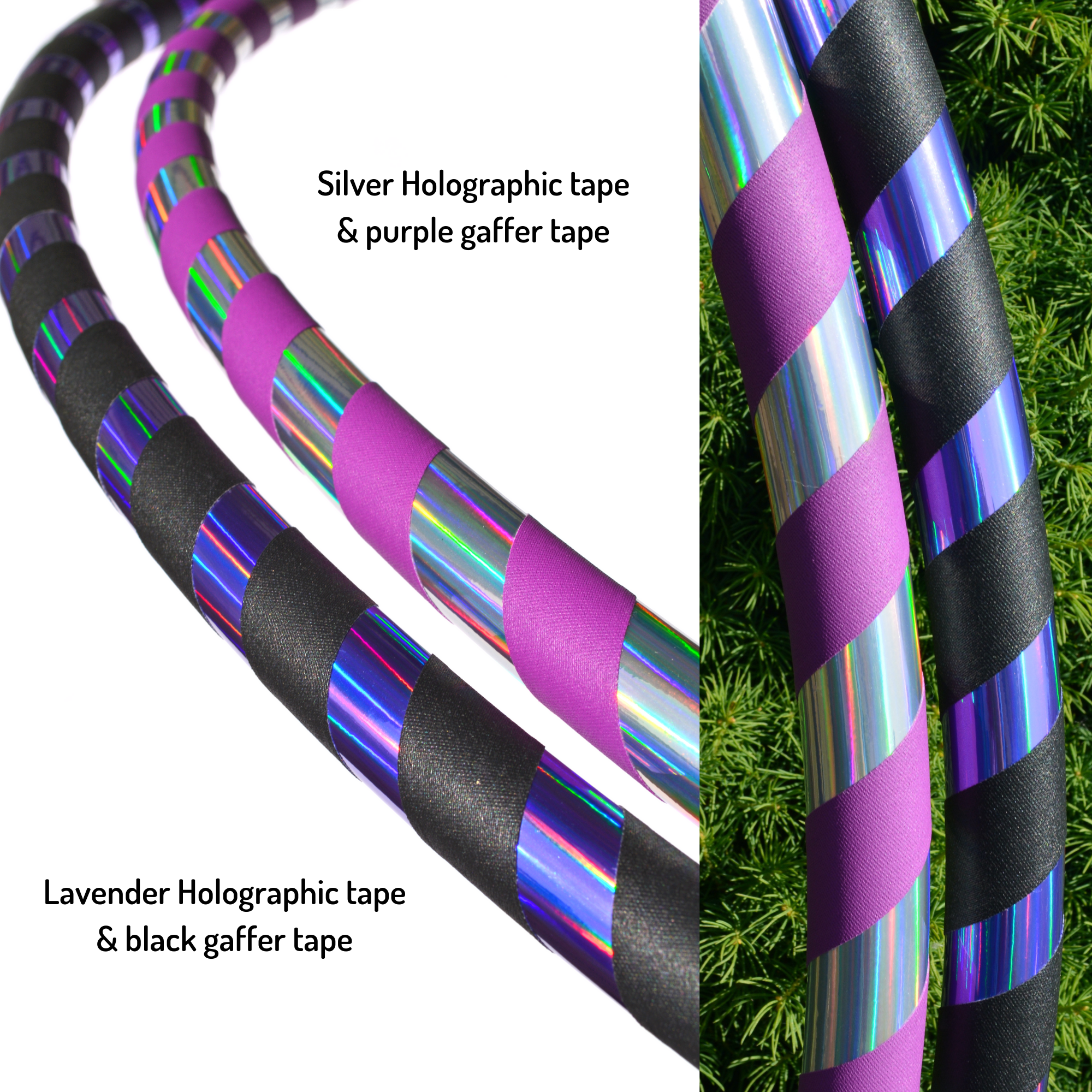 FestivalTreasures – wholesale Sporting accessories – Holographic Taped Beginner Hula Hoops3