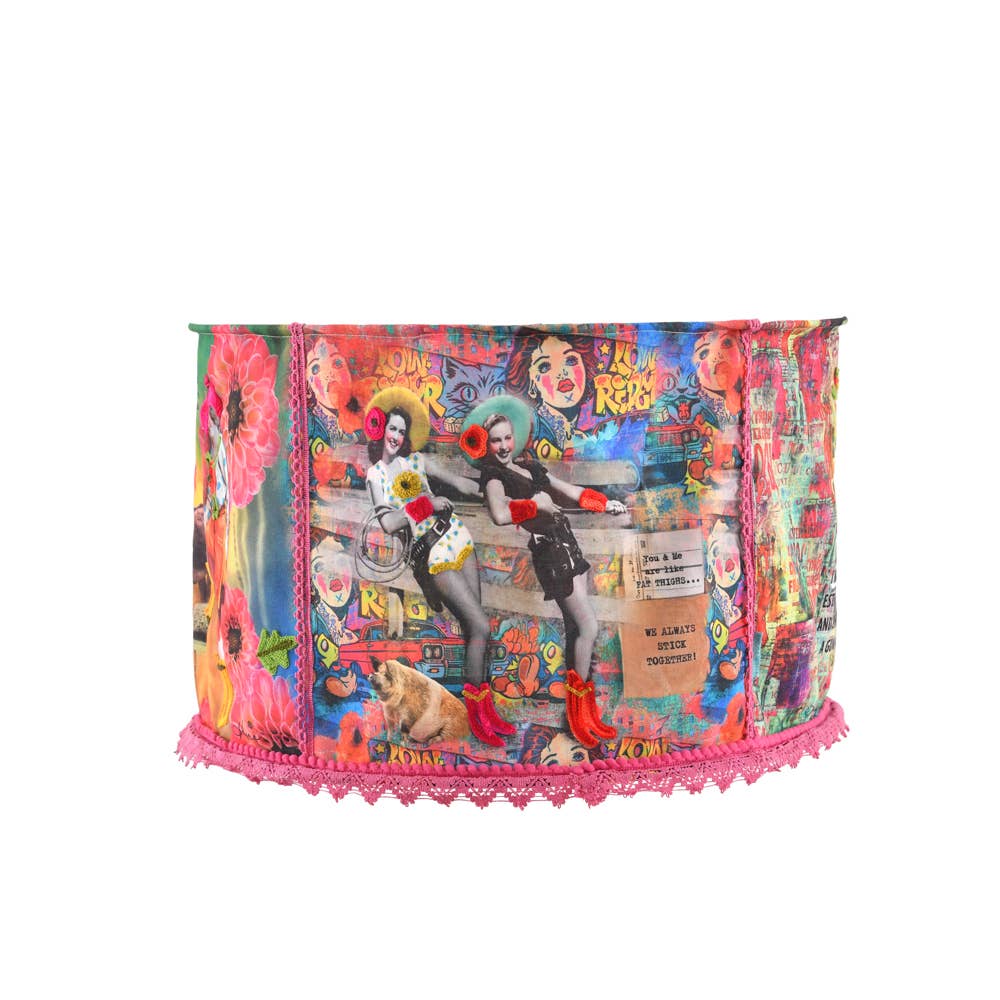 Karma Living - Wholesale Lamp Shade - Set of 2 Collapsible Cow Girl Lampshade 18x18x121