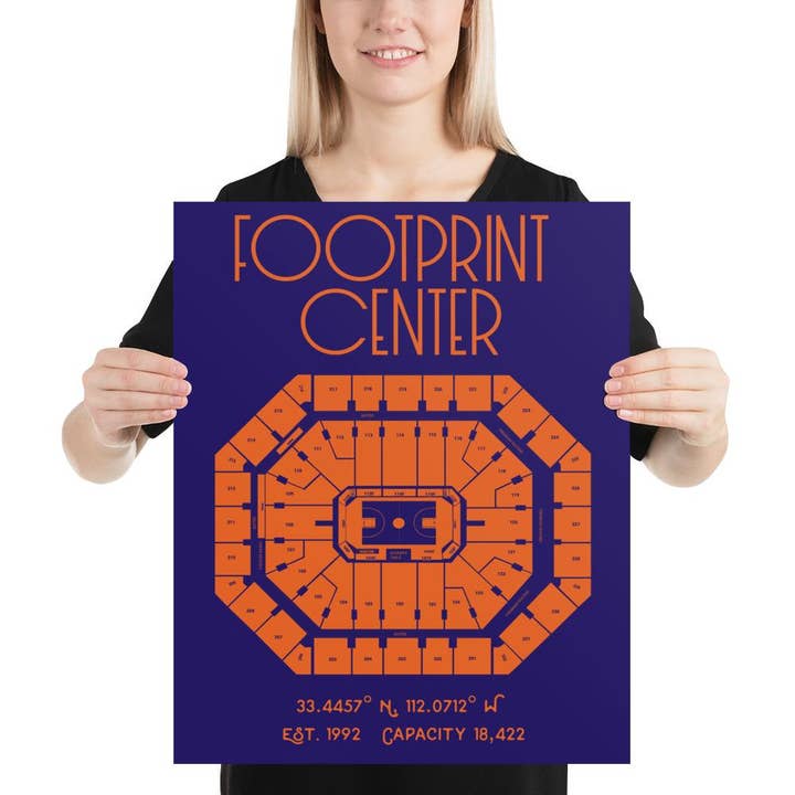 Impressão de pôster do Phoenix Suns Footprint Center Stadium por atacado de Stadium Prints by BTB