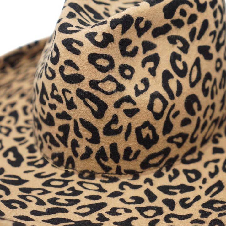 Olive & Pique - Wholesale Fedora - Unisex - OWEN - 100% Wool Felt Pencil Brim Rancher, Leopard2