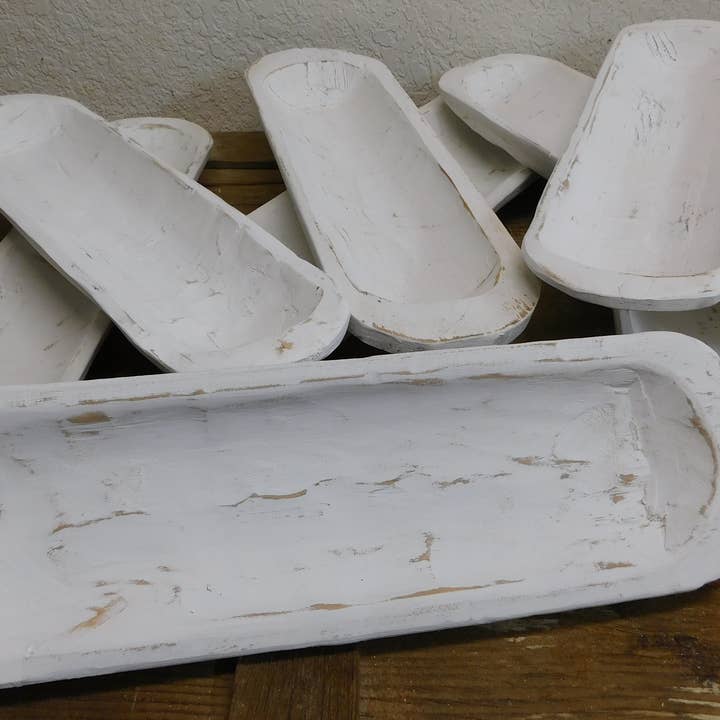 Small Baguette Bowl-6x20-Home Decor #2-Sm Baguette-White #2 for wholesale by My Amigos Imports