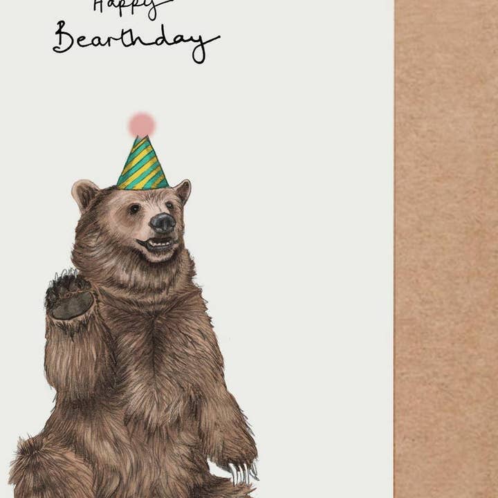 Beth Goodwin Designs - Wholesale Birthday Card - Happy Bearthday Card | Bear Birthday Card | Greetings Card