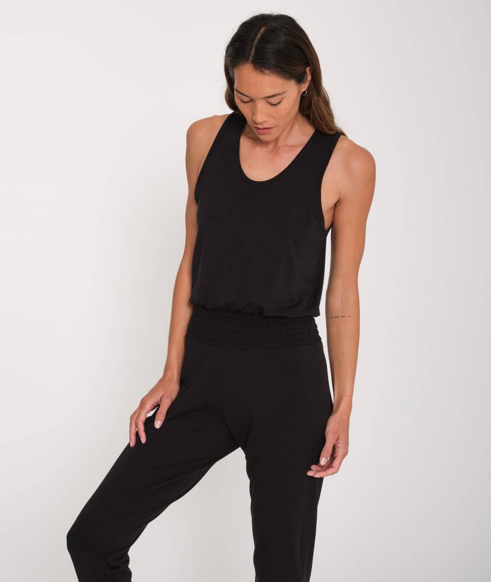 Deep Black SANGHA - Yoga jumpsuit for wholesale on Faire0