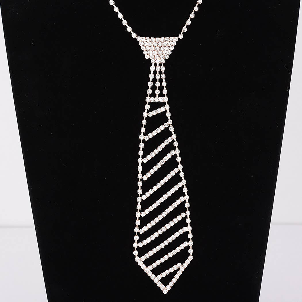 3AM BY H&D ACCESSORIES – Colar pingente/pendente por atacado – Colar de gravata de strass 0