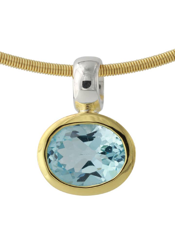 Anhänger oval, vergoldet, Topas für den Großhandel von Campur GmbH