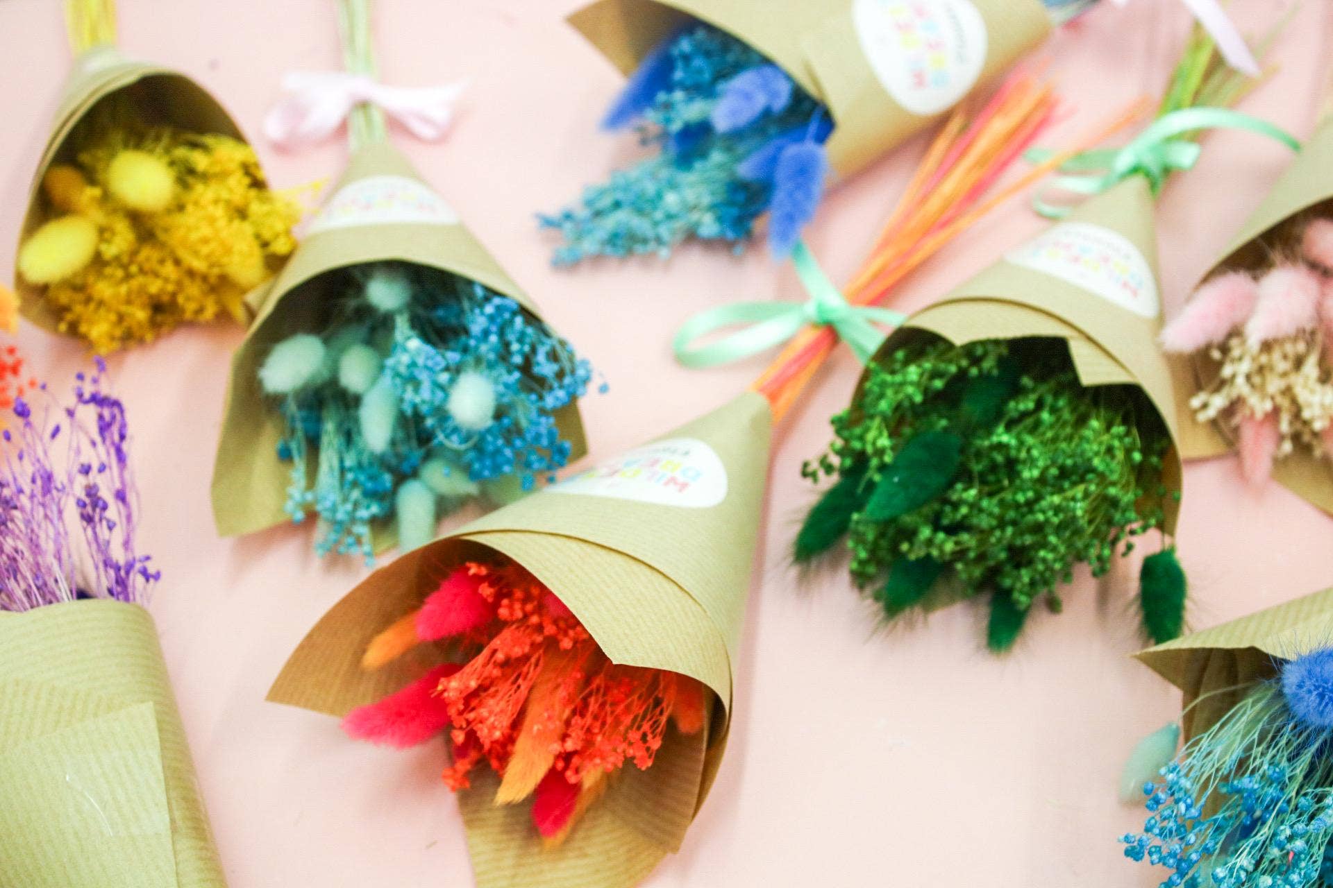 Wildestdreams.flowers - Wholesale Dried/Pressed Flowers - Light Blue Dried Flower Mini Posy  Handmade Floral Bunch1