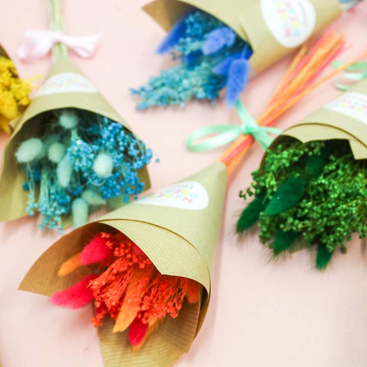 Wildestdreams.flowers - Wholesale Dried/pressed flowers - Hot Pink & Purple Dried Flower Bunch – Vibrant colours 3