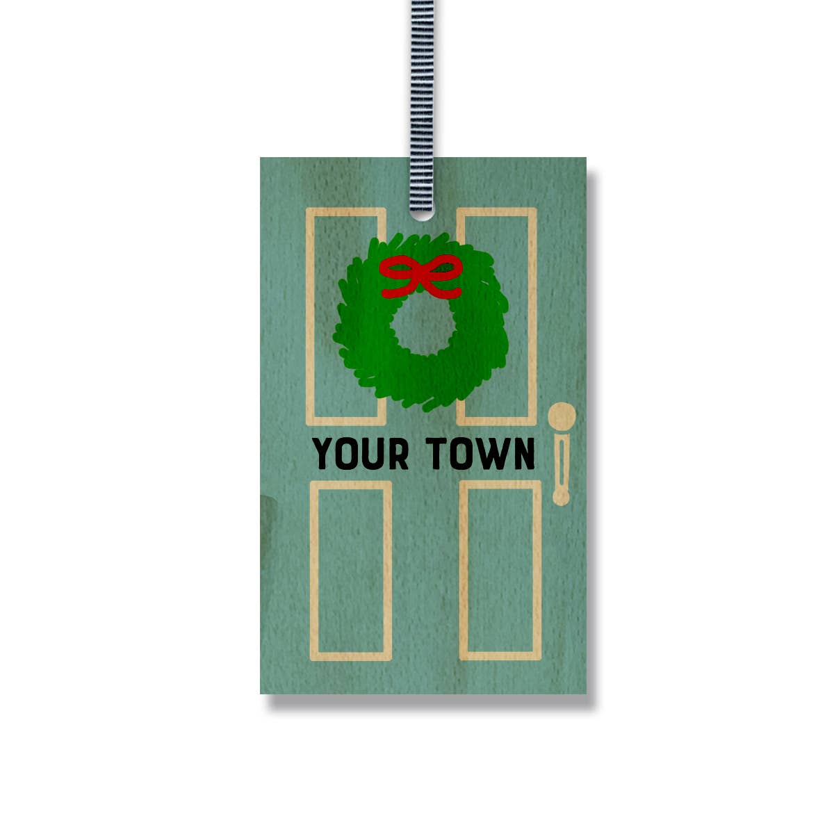 Rock Scissor Paper - Vendita all'ingrosso Decorazione - Decorazione Natalizia Porta d'Ingresso, Design con Nome della Città e Stato1