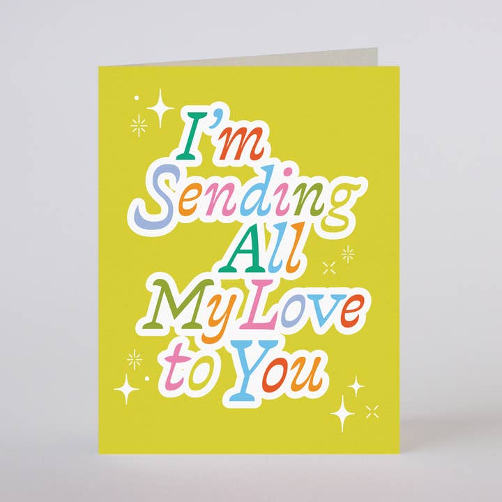 ENVIÁNDOTE TODO MI AMOR - tarjeta de felicitación para venta al por mayor de Mixtape Paper Co.