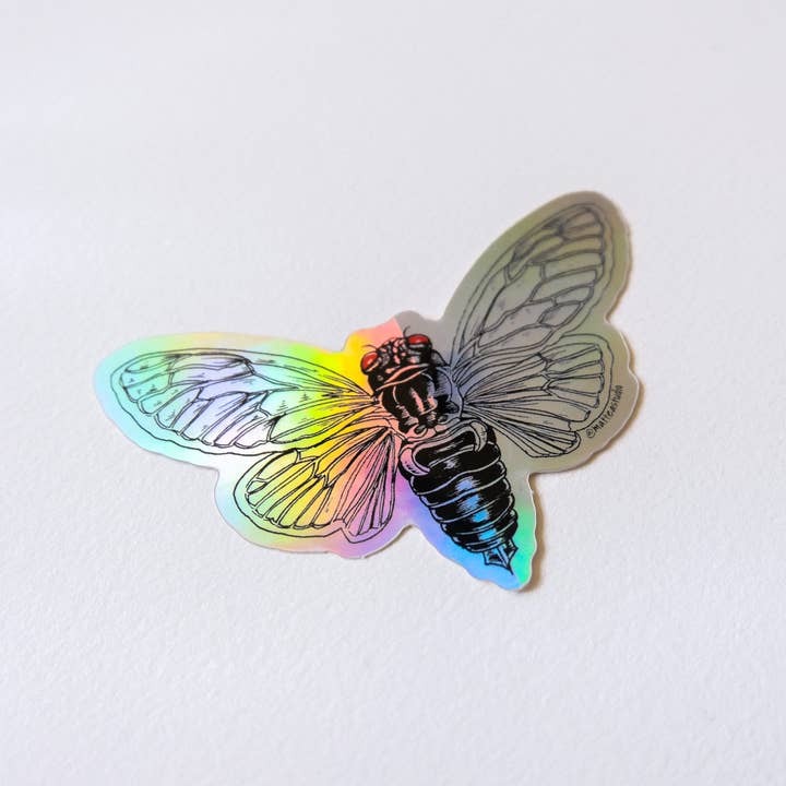 Mattea – Engroshandel Klistermærke – Holo Cicada Sticker1