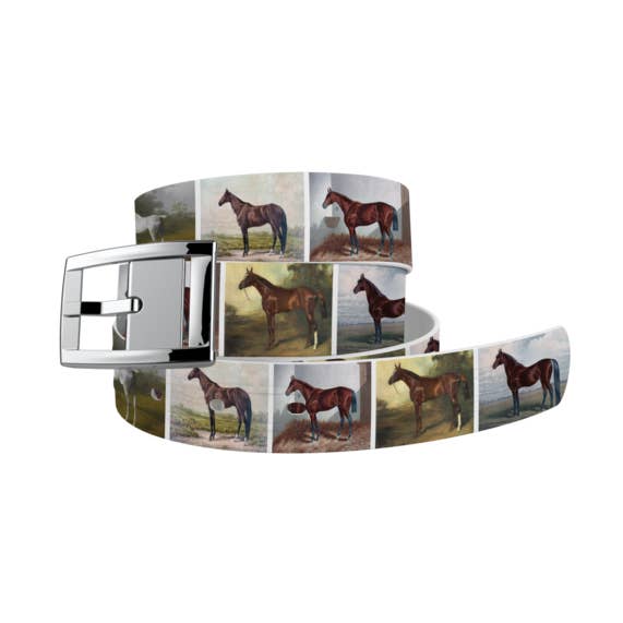 Vintage Horses Belt with Silver Chrome Buckle Combo for wholesale by C4 Belts & Accessories