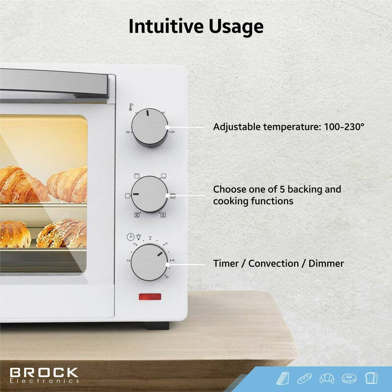 Sland - Wholesale Kitchen Appliance - Electric oven BROCK TO 3001 WH, white color 30 L. 1600 W4