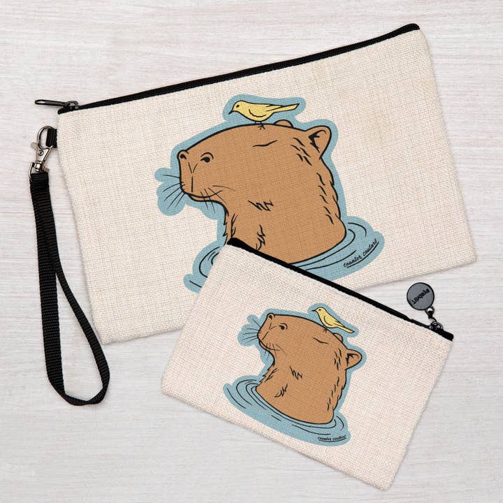Capybara Zipper Pouch | Two Size Options for wholesale by Counter Couture