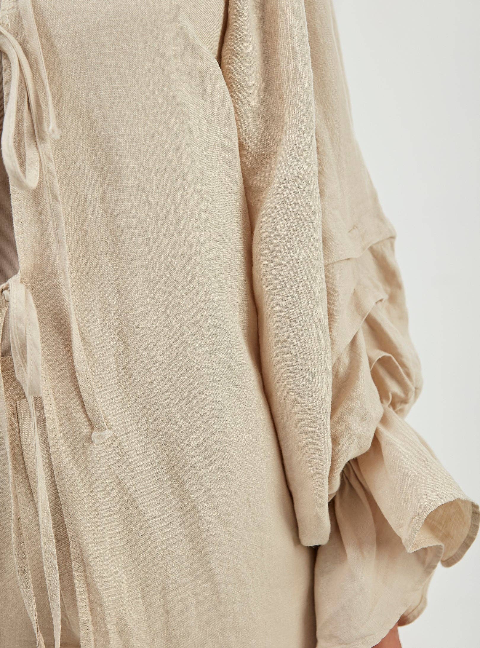 Store WF – wholesale Top & pants set (NOT Loungewear) – Women's – 100% Washed Linen Beige Balloon Sleeve Kimono Trousers Set8