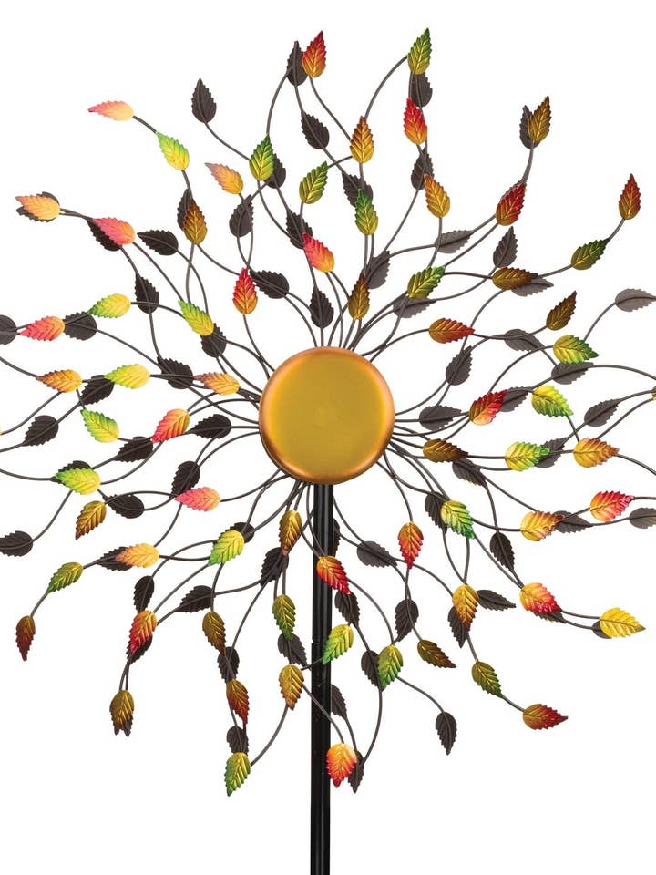 32" Rotating Wind Spinner - Leaves for wholesale by Regal Art & Gift