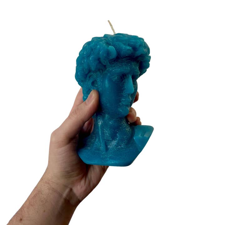 Agora Home DECO – Engroshandel Gavelys – Turkis David Græsk Hovedlys - Romersk Buste Figur