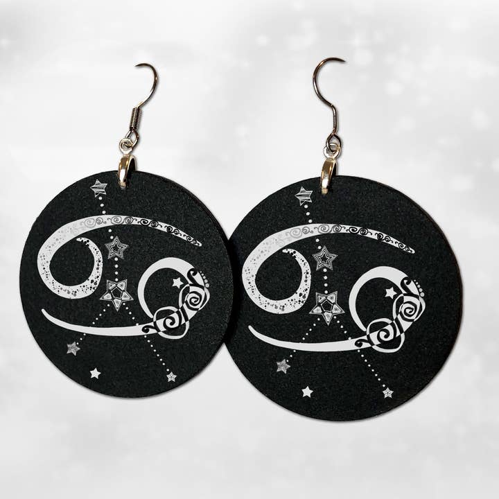 Kankersymbool en sterrenbeeld, 2” dierenriem oorbel voor wholesale door Katekreates