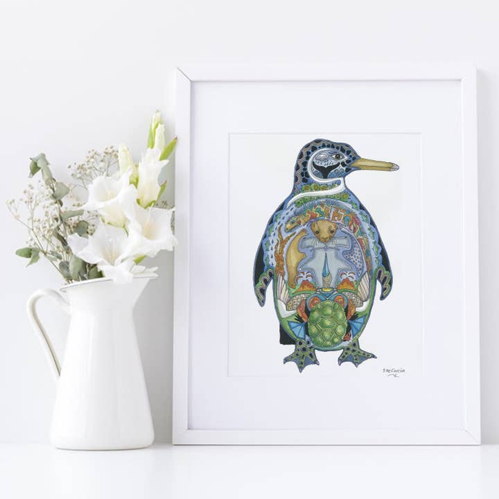 Impressão assinada pelo pinguim por atacado de EarthArt International