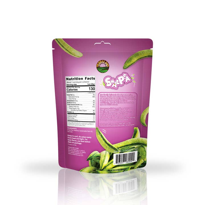 TerraLand – Großhandel Getrocknetes/dehydriertes Gemüse – Terraland Snap Pea (Meersalz) 8* 1,5 Unzen (42,5 g)