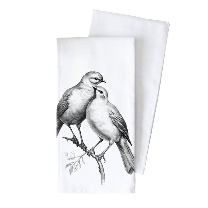 Porter Lane Home - Wholesale Tea Towel - Spring Bird Sketch Tea Towel