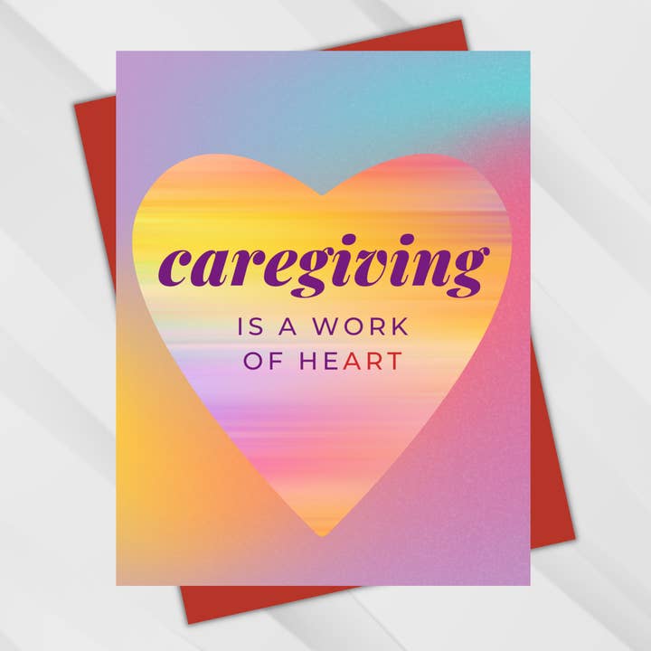 Zorgverlening is een werk van HEART Caregiver Appreciation Card voor wholesale door Age-Friendly Vibes