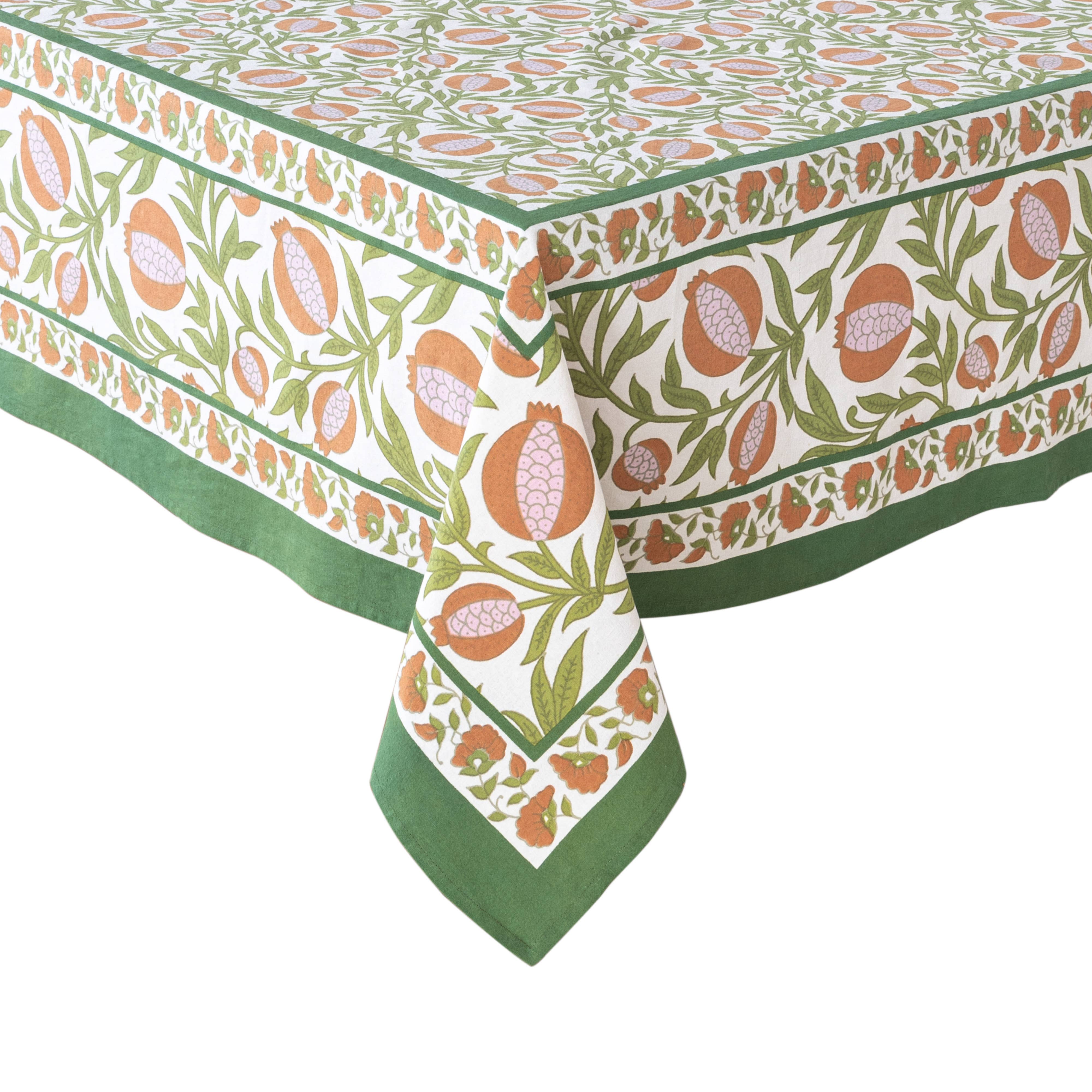 Couleur Nature - Wholesale Tablecloth - Grenadine Orange & Green Tablecloth4