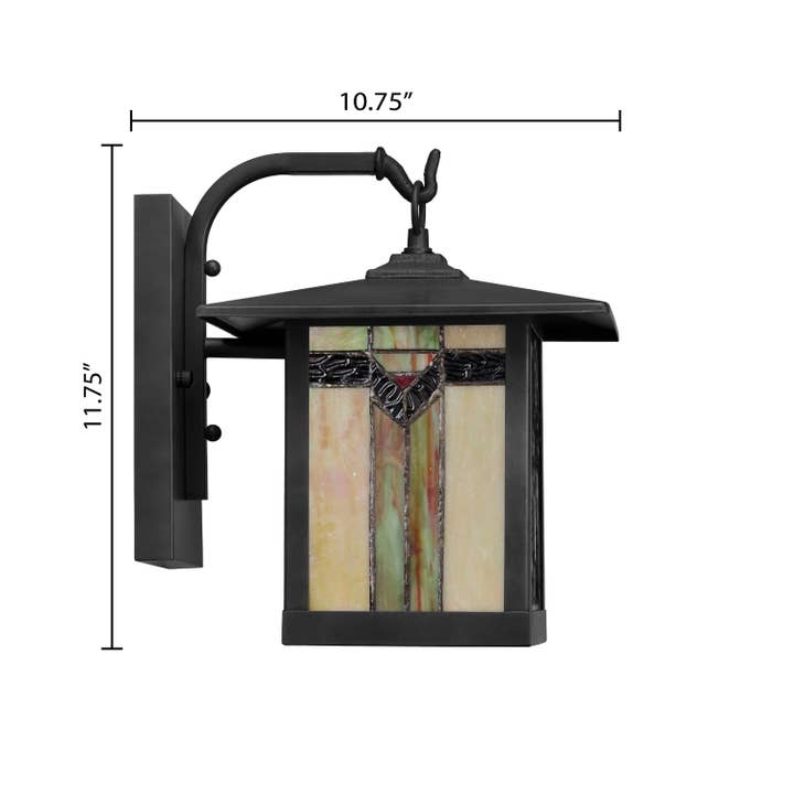 River of Goods - Wholesale Outdoor/Lawn Light - 11.75"H Louis Green Stained Glass Outdoor Light Fixture7