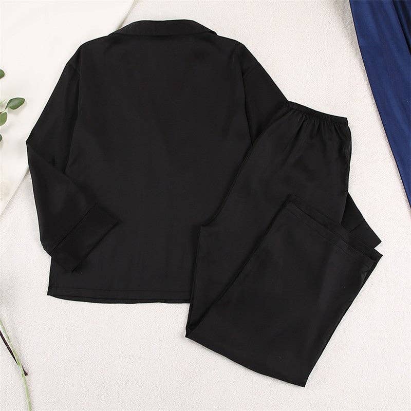 UZ Wholesale Store – wholesale Sleepwear set – Women's – Thin Long Sleeve Cardigan Long Pants Pajama Set5