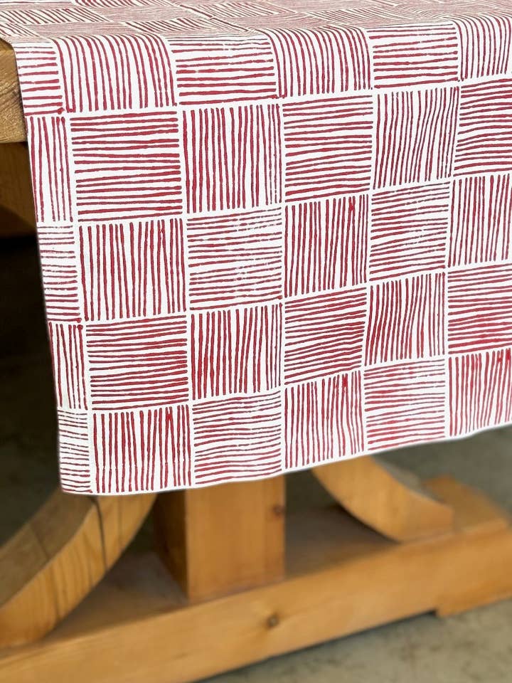 Table Throw - Striped, Red for wholesale by Mended