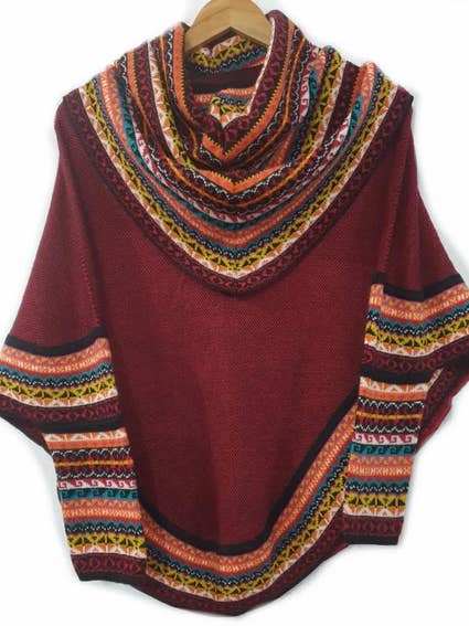MODA LATINA - Wholesale Poncho - Women's - Superfine Alpaca Wool Knitted Turtleneck Poncho Cape9