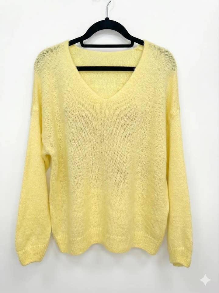 Mimi & Gogo - Vente Pull en maille – femme - Pull uni basique @20127_uni34