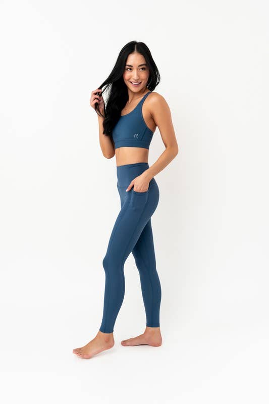 Deep Blue Athletic Leggings for wholesale on Faire4