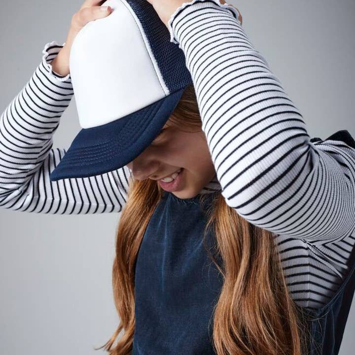 Logo Free Clothing - Wholesale Baseball Cap - Kids - Beechfield Junior Vintage Snapback Trucker Cap | 5 Panel | 9 Colours | Kids Unisex Size9